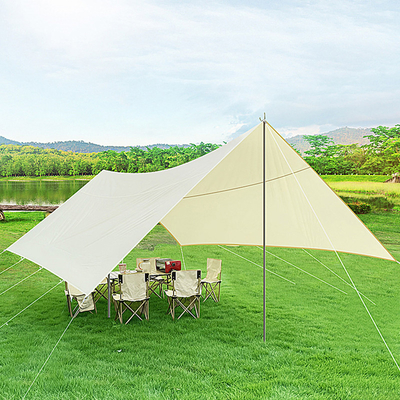 Żelazna rura powlekana srebrem tkanina Żuraw Pop Up Beach Cabana Sun Shelter z wiatrową liną